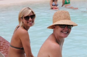 ladies at pool