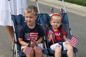 stroller with boy and girl
