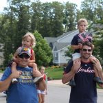 Dads with their children