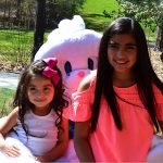 Girls with Easter bunny